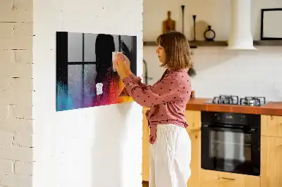 Quadro magnético com caneta modelo explosão de cores