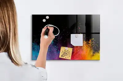 Quadro magnético com caneta modelo explosão de cores