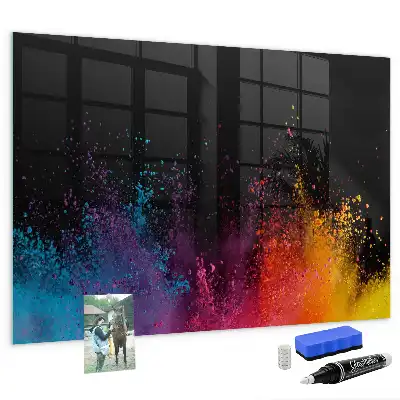 Quadro magnético com caneta modelo explosão de cores
