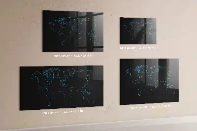 Quadro magnético de apagar a seco com contorno de mapa-múndi