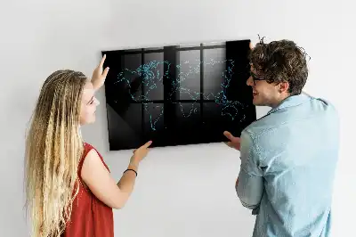 Quadro magnético de apagar a seco com contorno de mapa-múndi
