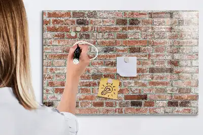 Quadro magnético de apagar a seco estampa de parede de tijolos