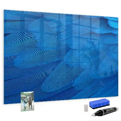 Quadro magnético de apagar a seco com estampa de pena de pássaro