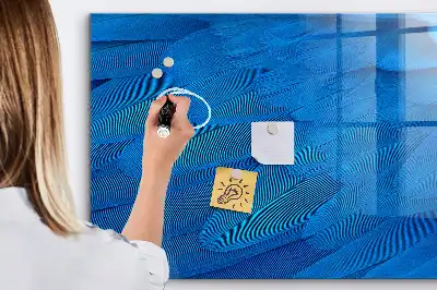 Quadro magnético de apagar a seco com estampa de pena de pássaro