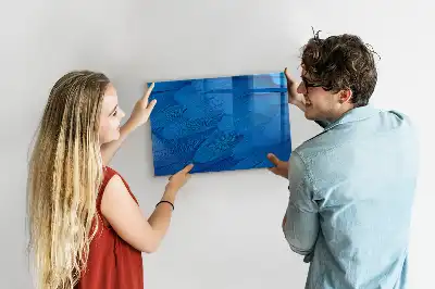 Quadro magnético de apagar a seco com estampa de pena de pássaro