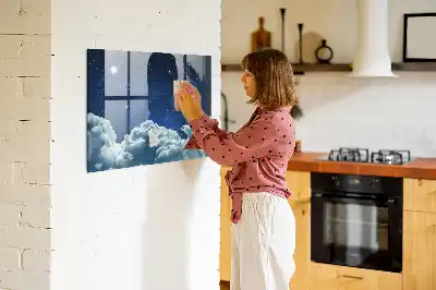 Quadro magnético com caneta estampa atmosfera noturna