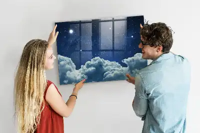 Quadro magnético com caneta estampa atmosfera noturna