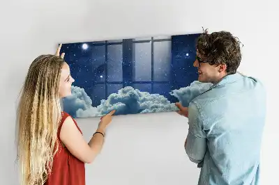 Quadro magnético com caneta estampa atmosfera noturna