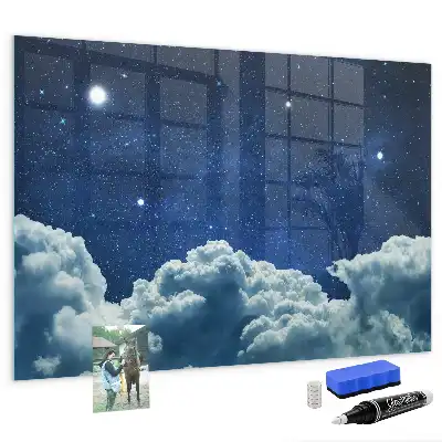 Quadro magnético com caneta estampa atmosfera noturna