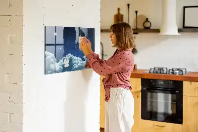 Quadro magnético com caneta estampa atmosfera noturna