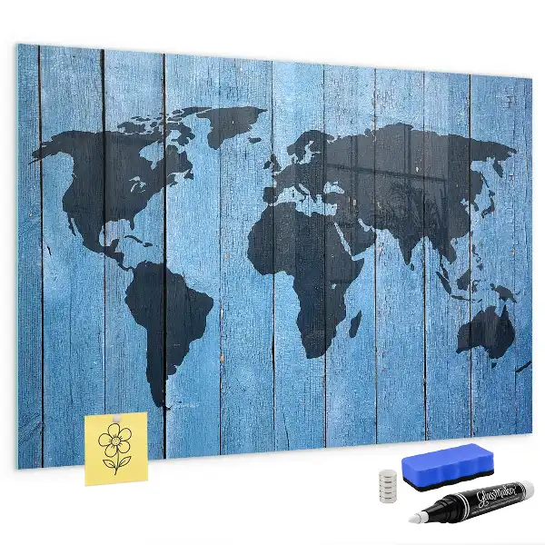 Quadro magnético de apagar a seco mapa-múndi