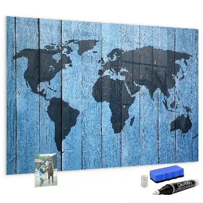 Quadro magnético de apagar a seco mapa-múndi