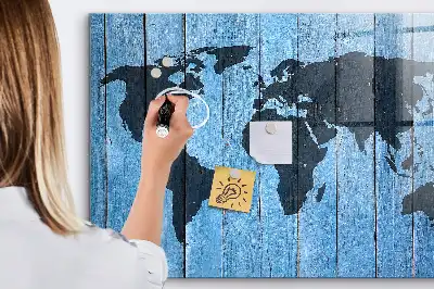 Quadro magnético de apagar a seco mapa-múndi