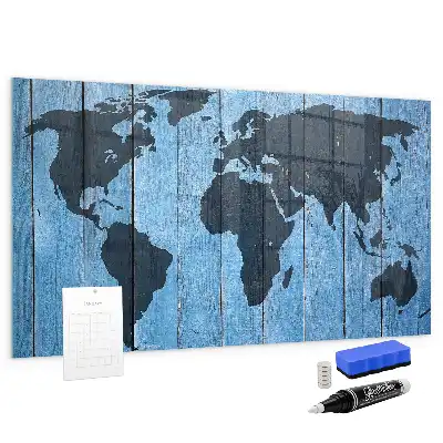 Quadro magnético de apagar a seco mapa-múndi