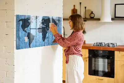 Quadro magnético de apagar a seco mapa-múndi
