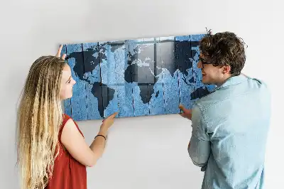 Quadro magnético de apagar a seco mapa-múndi