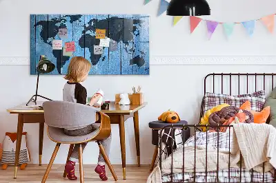 Quadro magnético de apagar a seco mapa-múndi