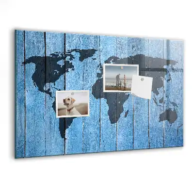 Quadro magnético de apagar a seco mapa-múndi