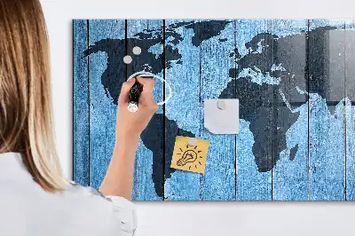 Quadro magnético de apagar a seco mapa-múndi