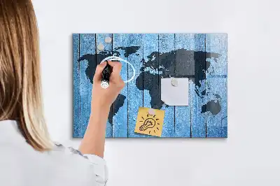 Quadro magnético de apagar a seco mapa-múndi