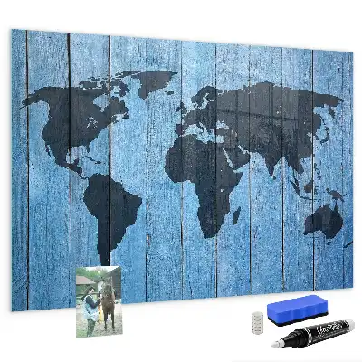 Quadro magnético de apagar a seco mapa-múndi