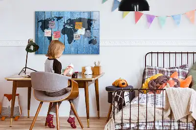 Quadro magnético de apagar a seco mapa-múndi