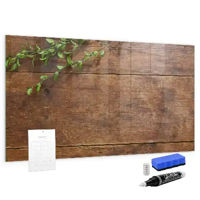 Quadro magnético com caneta de madeira rústica