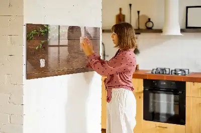 Quadro magnético com caneta de madeira rústica