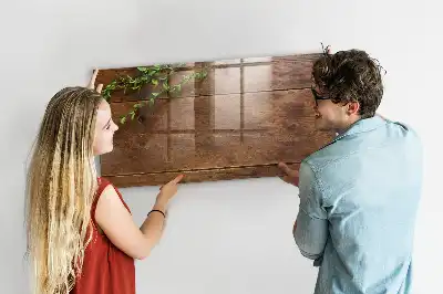 Quadro magnético com caneta de madeira rústica