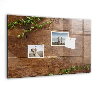 Quadro magnético com caneta de madeira rústica