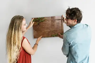 Quadro magnético com caneta de madeira rústica