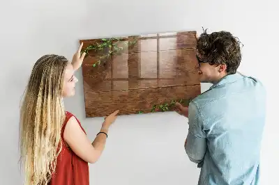 Quadro magnético com caneta de madeira rústica