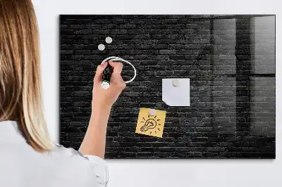 Quadro magnético de apagar a seco com estampa de parede de tijolos escura