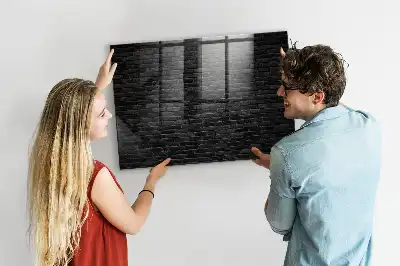 Quadro magnético de apagar a seco com estampa de parede de tijolos escura