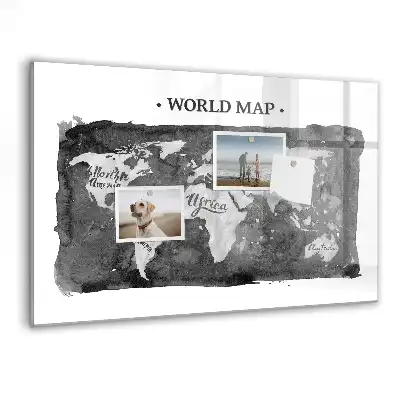 Quadro de apagar a seco magnético estilo mapa-múndi retro