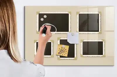 Quadro magnético com caneta com molduras retro