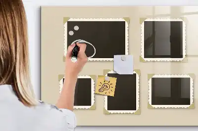 Quadro magnético com caneta com molduras retro