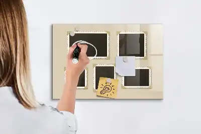 Quadro magnético com caneta com molduras retro
