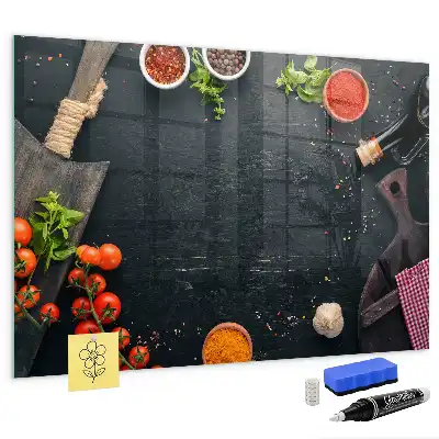 Quadro magnético com caneta para utensílios de cozinha