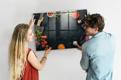 Quadro magnético com caneta para utensílios de cozinha