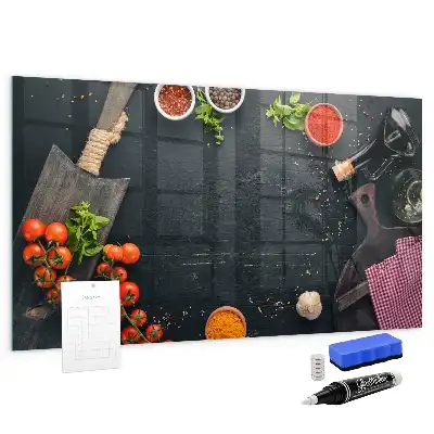 Quadro magnético com caneta para utensílios de cozinha
