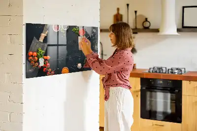 Quadro magnético com caneta para utensílios de cozinha