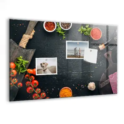 Quadro magnético com caneta para utensílios de cozinha