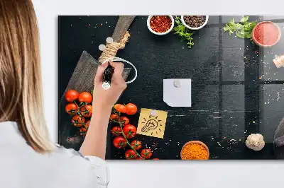 Quadro magnético com caneta para utensílios de cozinha