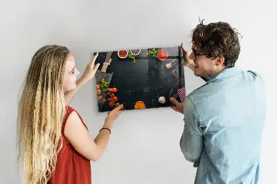 Quadro magnético com caneta para utensílios de cozinha