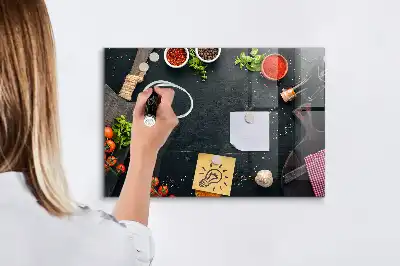 Quadro magnético com caneta para utensílios de cozinha