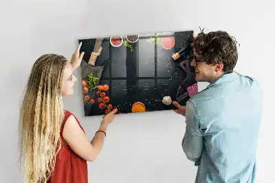 Quadro magnético com caneta para utensílios de cozinha