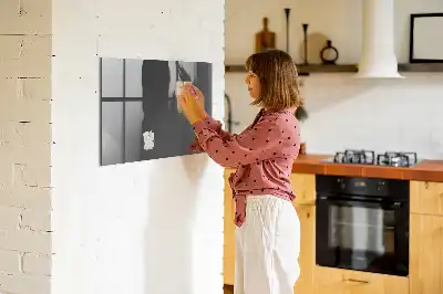 Quadro magnético de apagar a seco na cor cinza