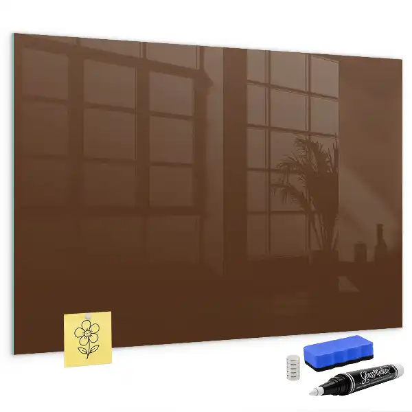 Quadro magnético de apagar a seco na cor marrom
