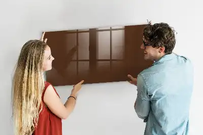 Quadro magnético de apagar a seco na cor marrom